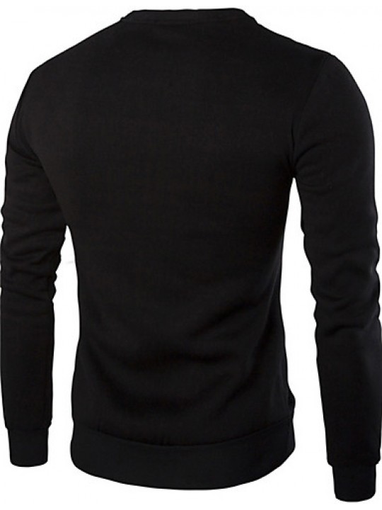 Men's Fashion Slim Zipper Decoration Sweatshirt,Cotton / Polyester Patchwork