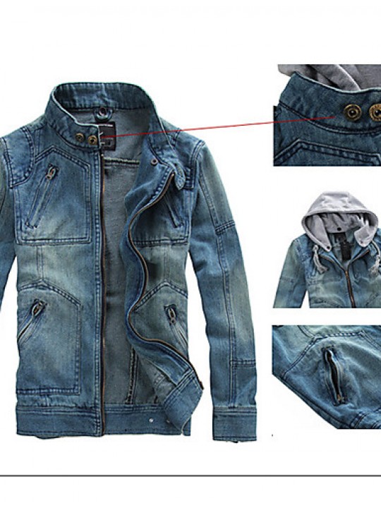 Man Fashion Detachable Denim Jacket Men Sportswear Outdoors Casual Jackets Jeans Jacket Men Plus Size SOUH7