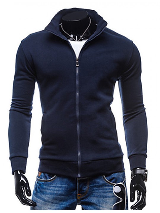 Men's Long Sleeve Hoodie & Sweatshirt,Cotton Solid