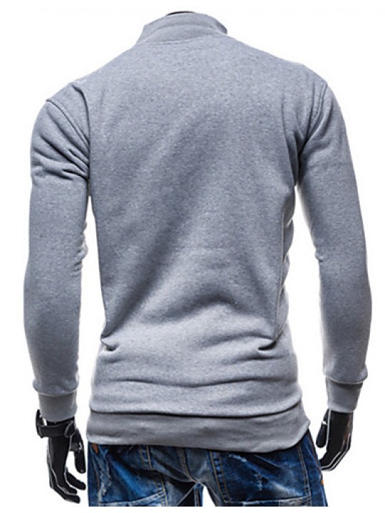 Men's Long Sleeve Hoodie & Sweatshirt,Cotton Solid