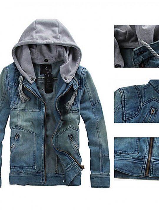 Man Fashion Detachable Denim Jacket Men Sportswear Outdoors Casual Jackets Jeans Jacket Men Plus Size SOUH7