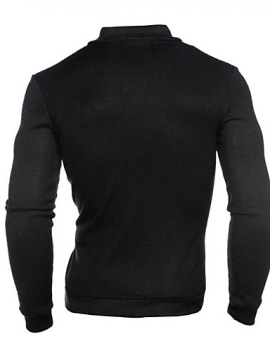 Men's Long Sleeve Hoodie & Sweatshirt,Cotton Color Block